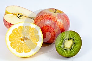 Fresh whole and sliced fruit