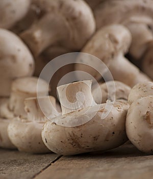 Fresh whole white button mushrooms