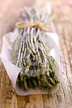 Fresh wild asparagus