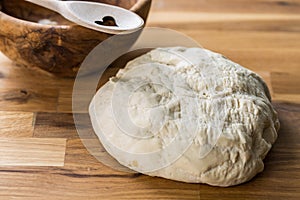 Fresh yeast dough for bread, pizza and baguettes