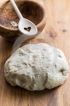 Fresh yeast dough for bread, pizza and baguettes