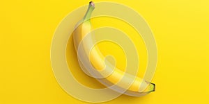 Fresh Yellow Banana on Vibrant Yellow Background. Healthy Organic Nourishment. Generative AI
