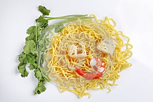Fresh yellow egg noodle