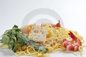 Fresh yellow egg noodle