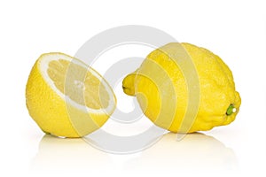 Fresh yellow lemon isolated on white