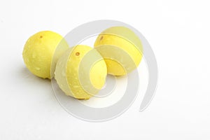 Fresh Yellow lemon on white background