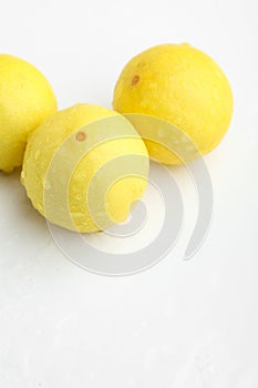 Fresh Yellow lemon on white background