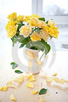Fresh yellow roses