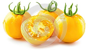 The Fresh Yellow Tomatoes. AI generated