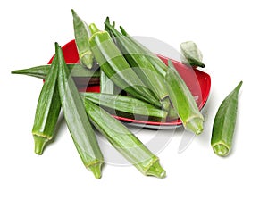 Fresh young okra