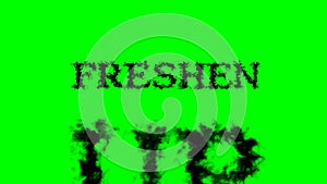 Freshen Up smoke text effect green isolated background
