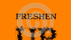 Freshen Up smoke text effect orange isolated background