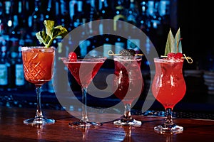 freshening set of four cocktails with