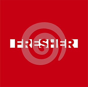 Fresher typographic expression on red color