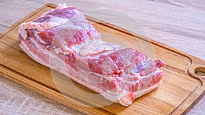 The freshest meat is on the cutting Board. Meat restaurant