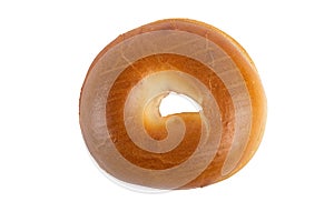 Freshly Baked American Bagel On White Background