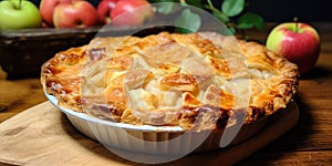 Freshly Baked Apple Pie - Homey Comfort - Warm and Aromatic - Classic Dessert