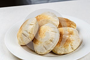 Freshly baked Arabic bread batbout