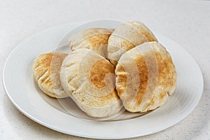 Freshly baked Arabic bread batbout