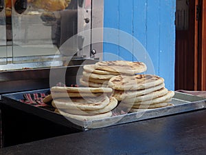 Freshly baked Arabic bread in Essaouira, Morocco