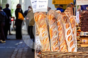 Freshly Baked Baguette on Display