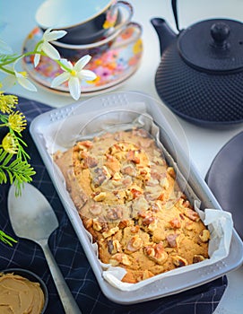 Freshly baked Banana bread for teatime