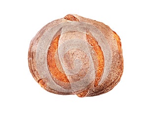 Freshly baked bread isolated on white background.
