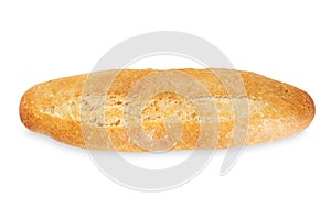 Freshly baked bread isolated on white background. Top view.