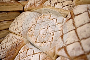 Freshly baked bread in a stall at a wine festival in Poland, Zielona Gora 04.09.2022