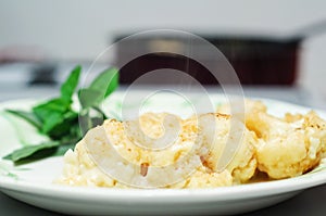 Freshly baked cauliflower