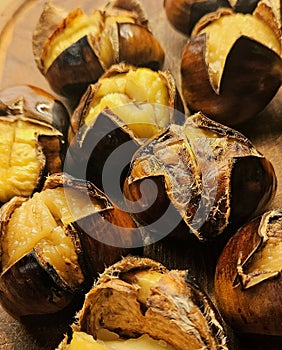 Freshly baked chestnuts