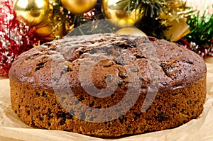 Freshly baked Christmas fruit cake