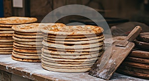 Freshly Baked Flatbread Stacks