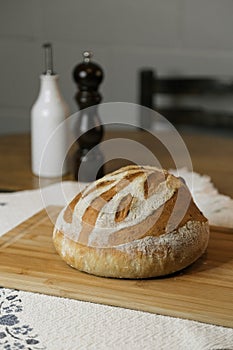 Freshly baked fragrant homemade bread
