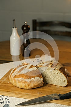 Freshly baked fragrant homemade bread