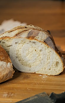 Freshly baked fragrant homemade bread