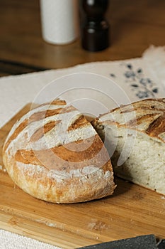 Freshly baked fragrant homemade bread