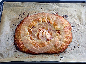 Freshly baked french apple tarte