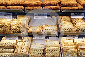 Freshly baked gourmet breads for sale in German bakery