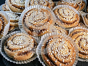 Freshly baked homade cinnamon rolls buns