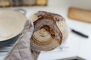 Freshly baked hot home made bread