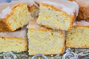 Freshly baked lemon cake