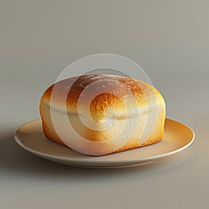 Freshly Baked Loaf of Bread on a Plate