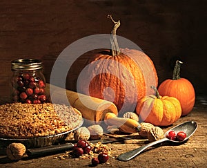 Fresco al forno torta zucca un i mirtilli 