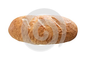 Home made bread loaf isolated on white background photo