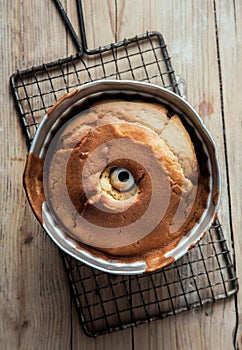 Freshly baked ring cake