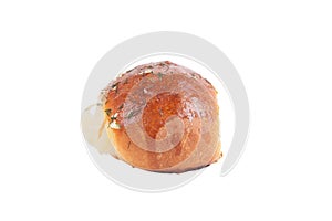 Freshly baked roll isolated on white background