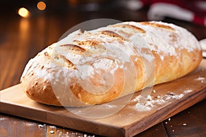 Freshly Baked Rustic White Bread - Irresistible Perfection with a Charming and Fresh Appeal.