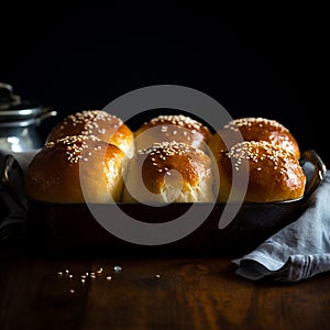 freshly baked sesame buns 1