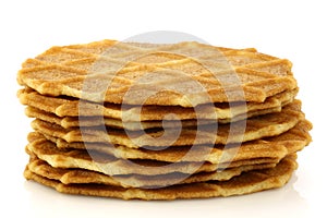 Freshly baked stacked Dutch waffles